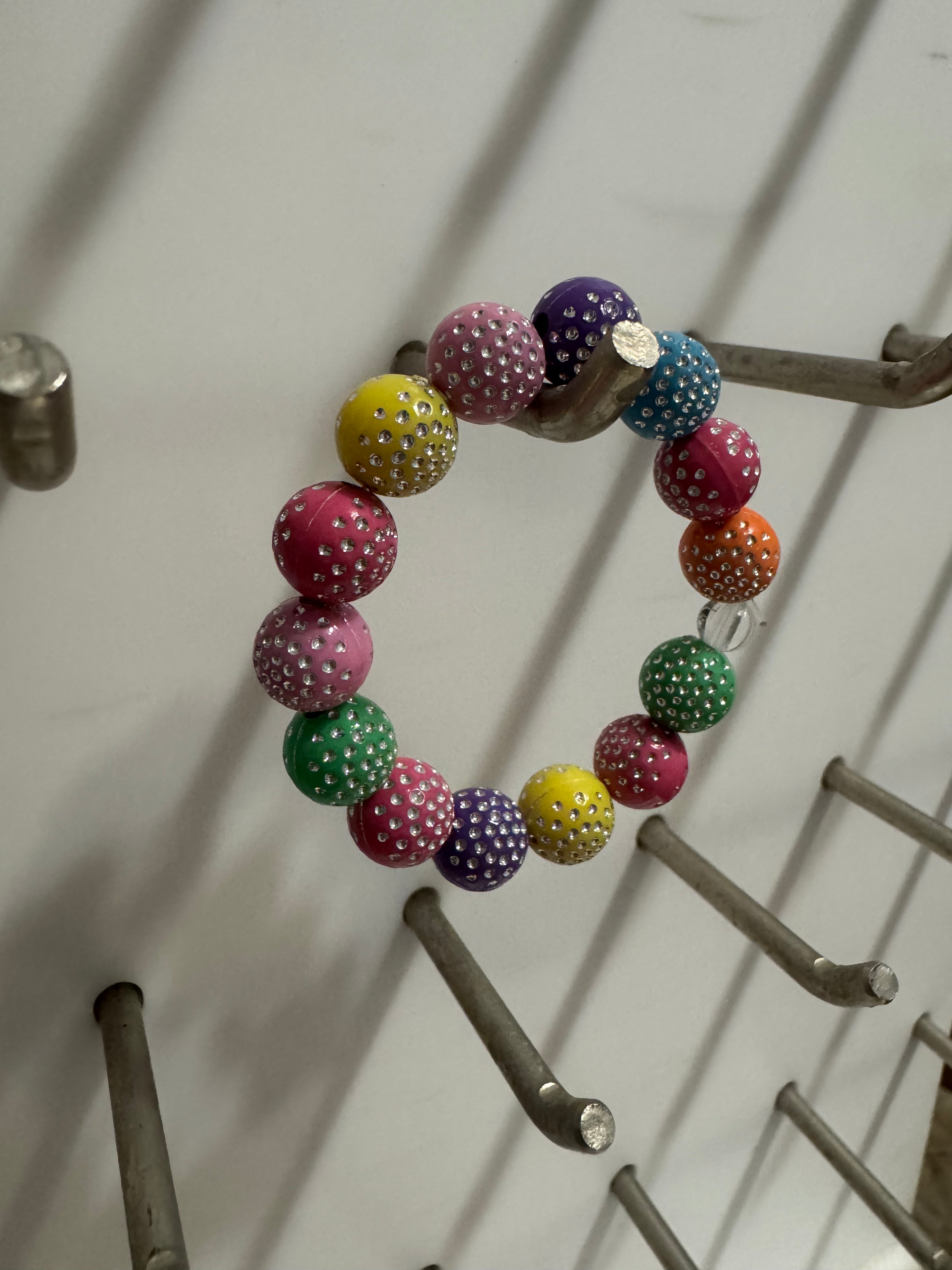 Rainbow Dyed Round Acrylic Bracelet